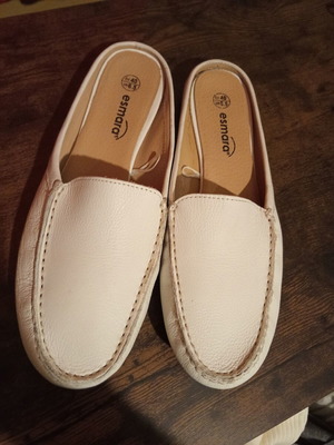 Esmara mules 100% genuine leather white, new, size 39-40
