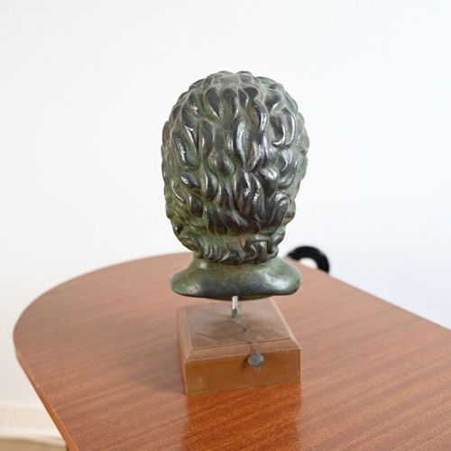 Bust of Alexander the Great used, commemorative award 1994 on wooden base