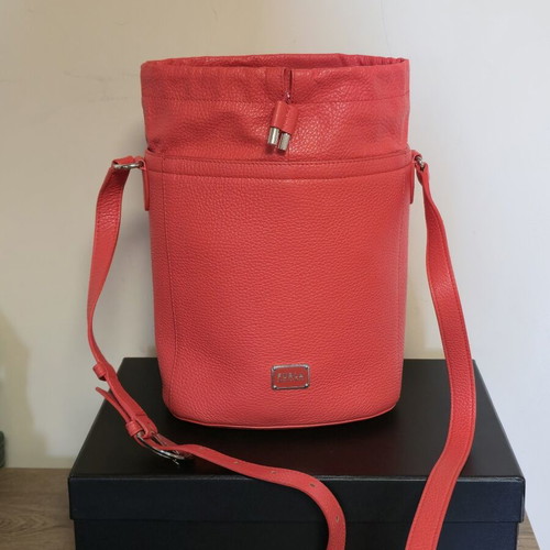 Furla shoulder bag used, red and pink leather crossbody