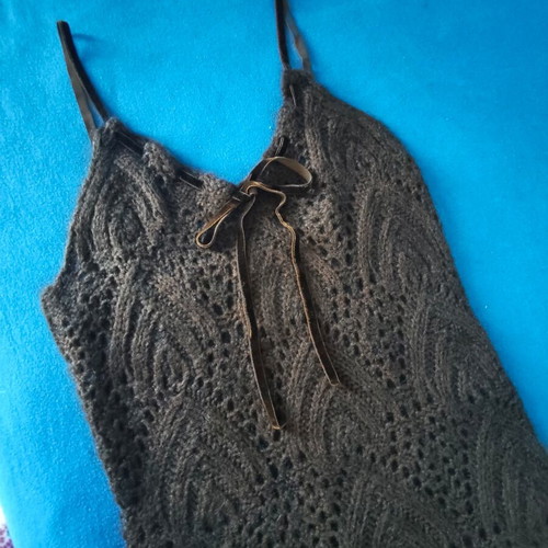 Knitted dress brown new, size S