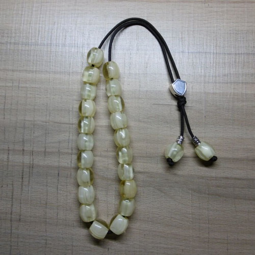 Handmade komboloi with 23+2 acrylic beads and silver shield
