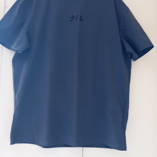 Blue synthetic T-shirt XXL with back design