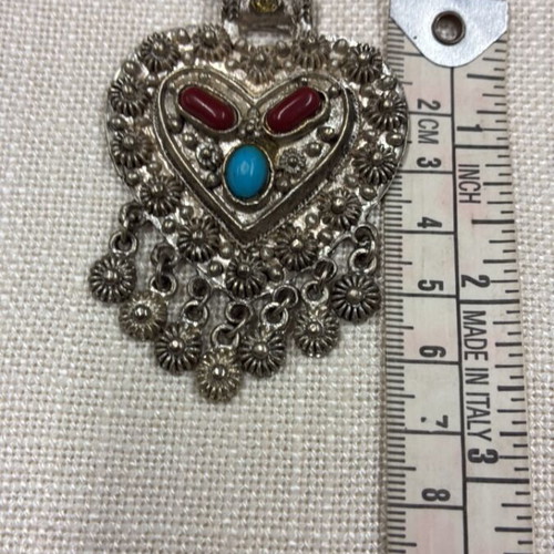 Boho pendant with black adjustable cord