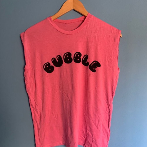 Bubble cotton T shirt medium used, pink sleeveless