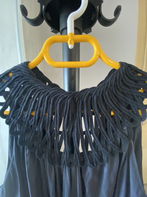 T-shirt with knitted open neckline black, new, size S