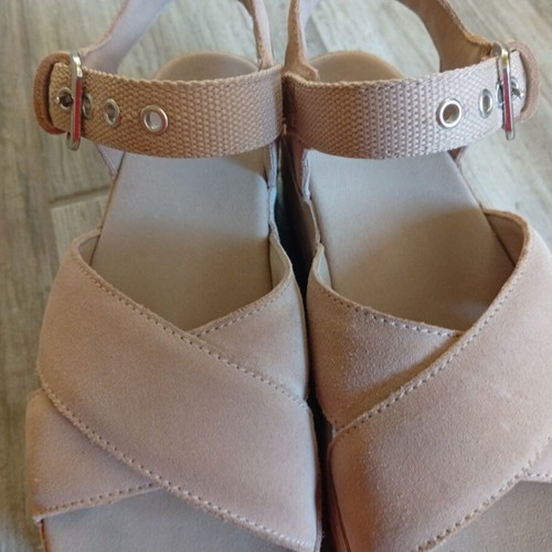 Ugg platform sandals, beige, size 38