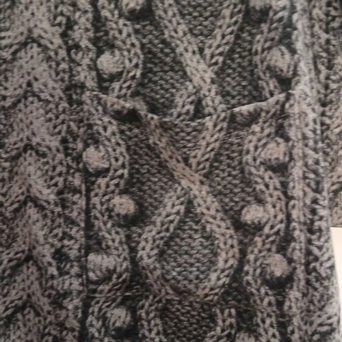 Next women's blouse like new, black and grey, cable knit, pockets, size 14