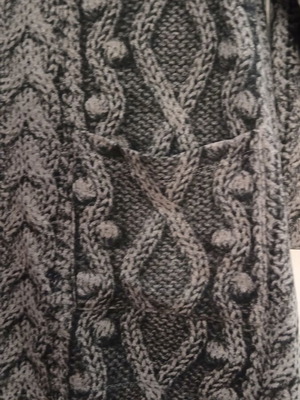 Next women's blouse like new, black and grey, cable knit, pockets, size 14