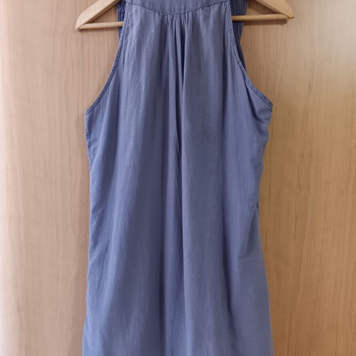 Mini cotton dress like new, purple, size small, sleeveless with pockets