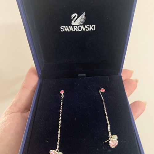 Swarovski jewelry set with pink stone new