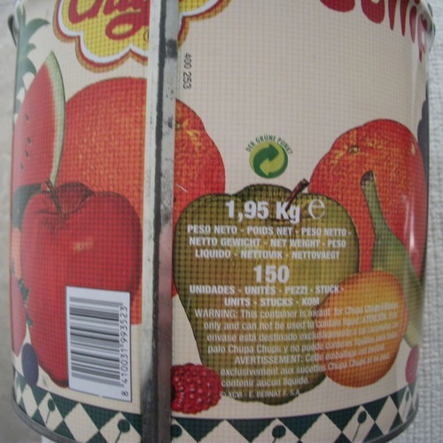 Vintage Chupa Chups Fruit Lollipops Metal Container used