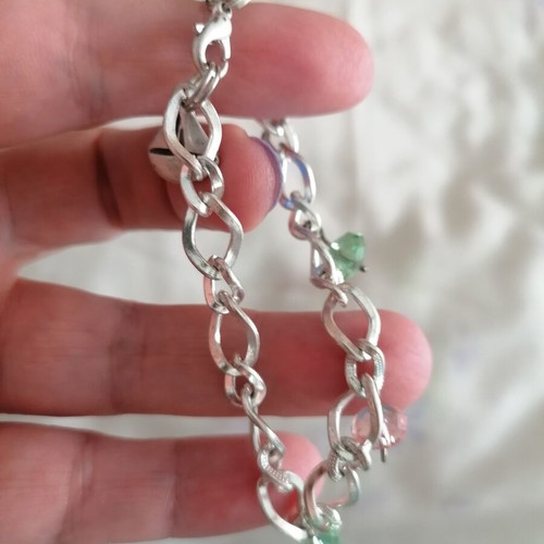 Steel bracelet with stones