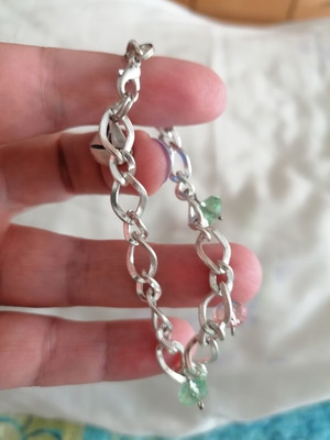 Steel bracelet with stones