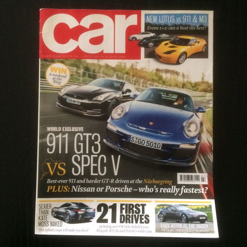 Car magazine used July 2009, Porsche 911, Nissan GT-R