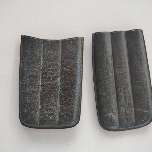 Leather Cigar Case for Three Cigars used, black