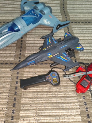 Fighter planes and helicopter toys used