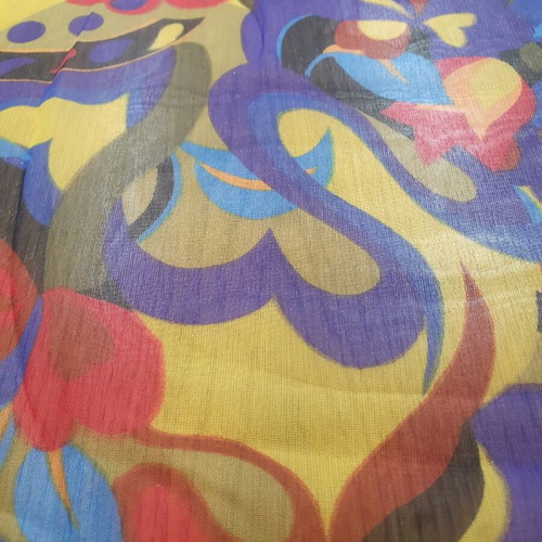 Muslin transparent multicolor 1.10 width new