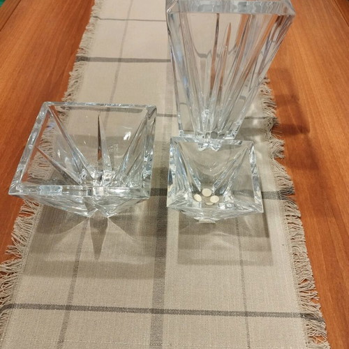 Rogaska crystal set unused with vases and fondue dishes
