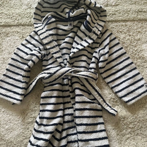 Petit Bateau bathrobe for 4 years like new, absorbent towel with hood and belt