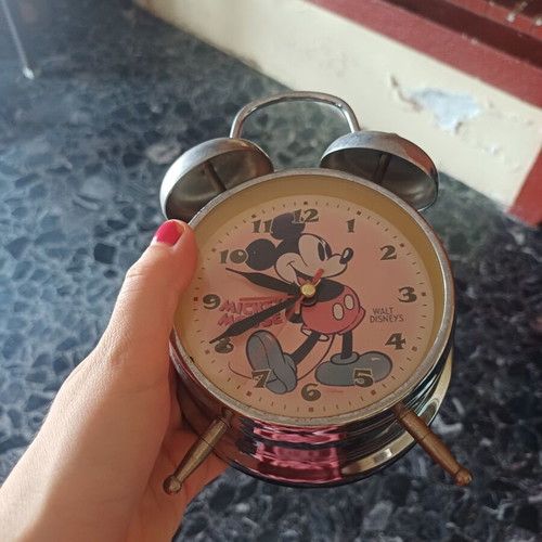 Vintage Mickey Mouse Twin Bell Alarm Clock by Walt Disney, new