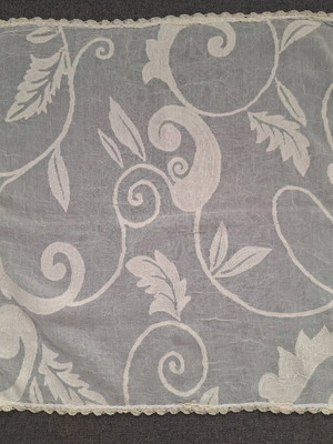Table linen new with design, square, ecru