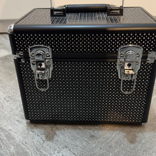 Cosmetic Case new, black with strass details and lock