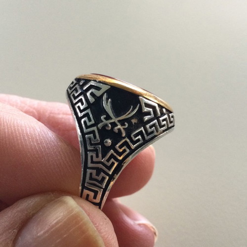 Men's 925 ring handmade with agate new