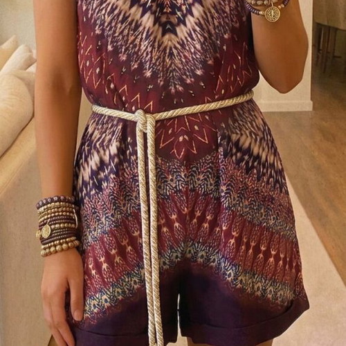Boho Ethnic Print Mini Playsuit Iso, size S, excellent condition