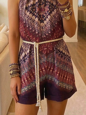 Boho Ethnic Print Mini Playsuit Iso, size S, excellent condition
