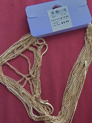 Claire's statement multi-strand gold necklace with rhinestones