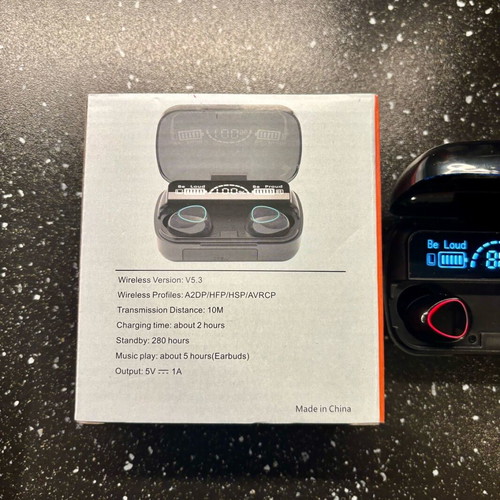 Newest M10 In-ear Bluetooth Handsfree Earbuds with Charging Case Black like new