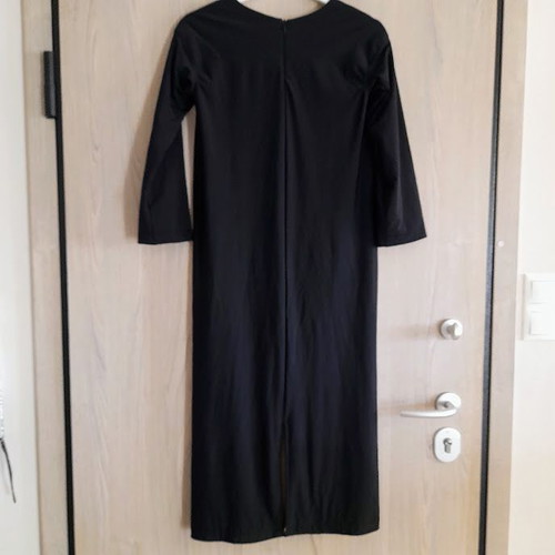 Black dress with beige lining and cutouts by Zero Waist Daniel