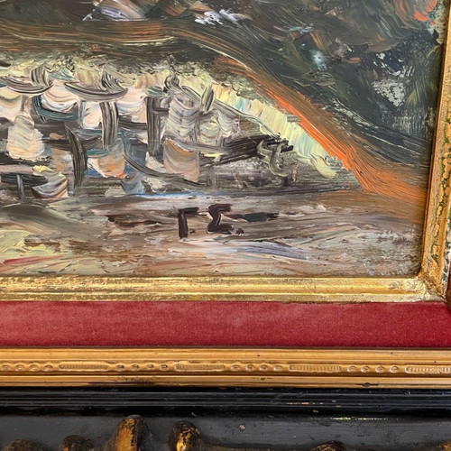 Oil painting on canvas used with frame 100x69 cm