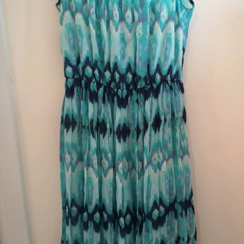 H&M dress used, turquoise, size 34