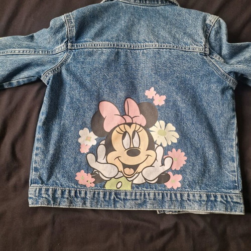 Minnie denim jacket like new, size 7-8, blue, H&M
