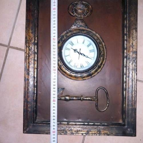 Vintage metal wall clock frame analog used