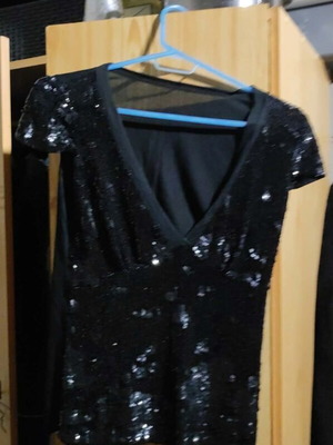 Black blouse with sequins size M like new