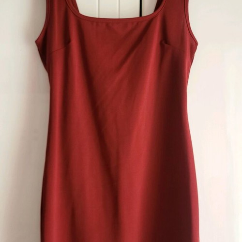 Anel dress red burgundy mini fitted new, size Large