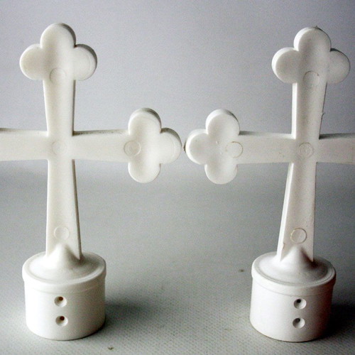 Plastic cross for top of flag 15cm, new, set of 2