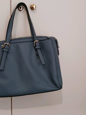 Tote bag Zara μεταχειρισμένη, μπλε ραφ με έξτρα λουρί