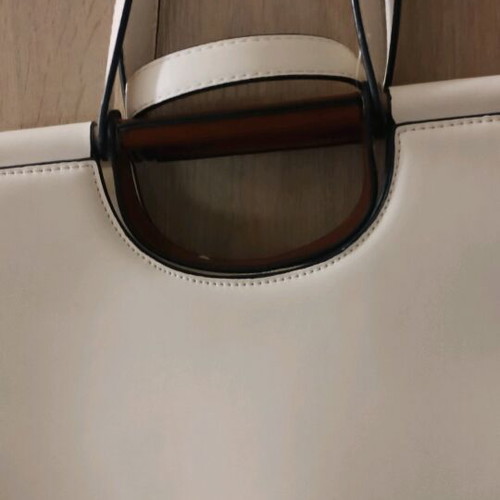 Shoulder and handbag white bag with brown leather details like new
