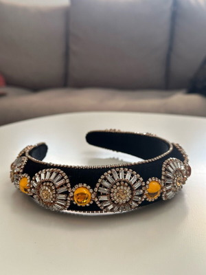 Hairband new, black with decorative elements