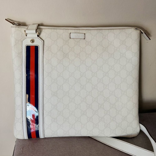 Gucci Capri Large Leather Bowler Bag used, white shoulder