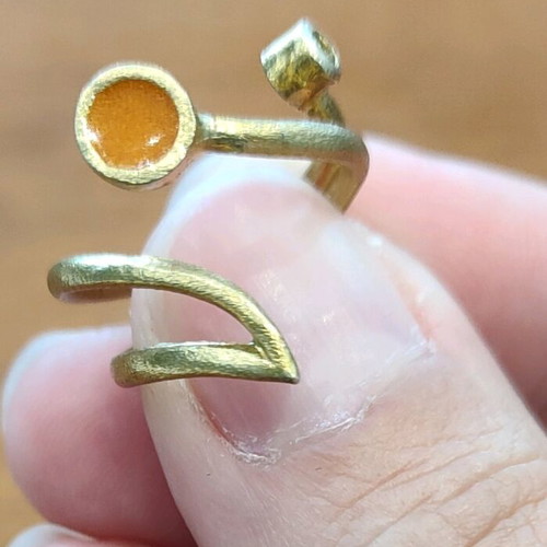 Set of ring for little finger and stud earrings new