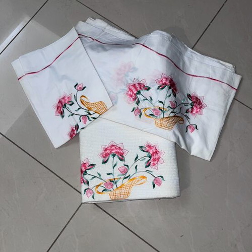 Vintage bedding set new with piqué blanket and cotton sheet