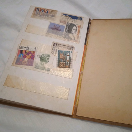 Stamp album used with old stamps