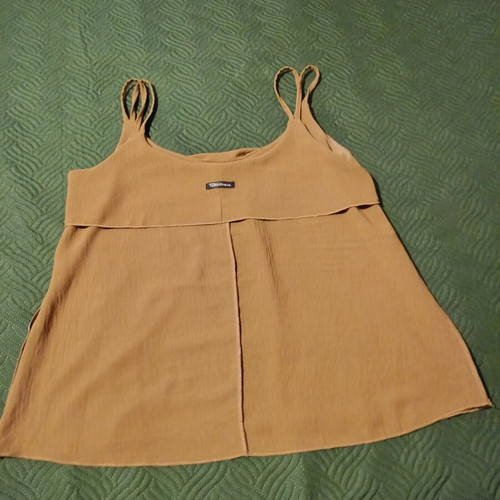 Summer blouse like new, elastic fabric, loose fit, brown