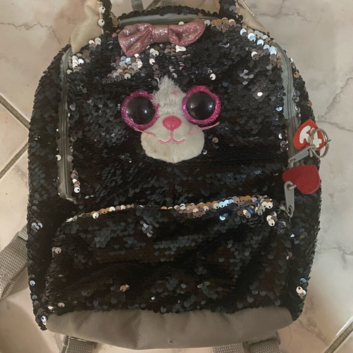 TY bag used with reversible silver sequins 25x27cm