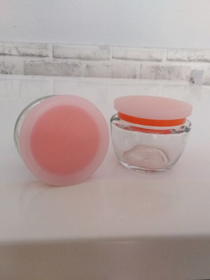 Glass jars set of 2, 50 gr, new, oval with plastic lid