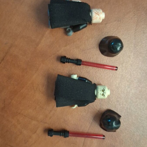LEGO Star Wars Darth Vader & Emperor Palpatine Sith figures with red lightsabers